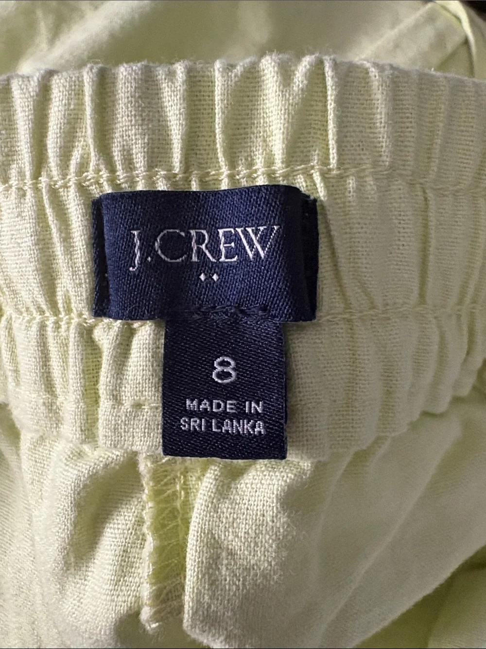 J. CREW Linen-Cotton Blend Drawstring Pant Size 8
